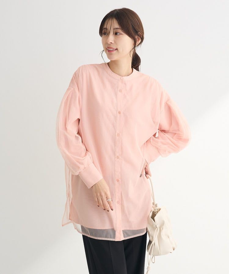 Tunique chemise débardeur en tulle décontractée pour rose [Green Parks] 2-en-1 femme,