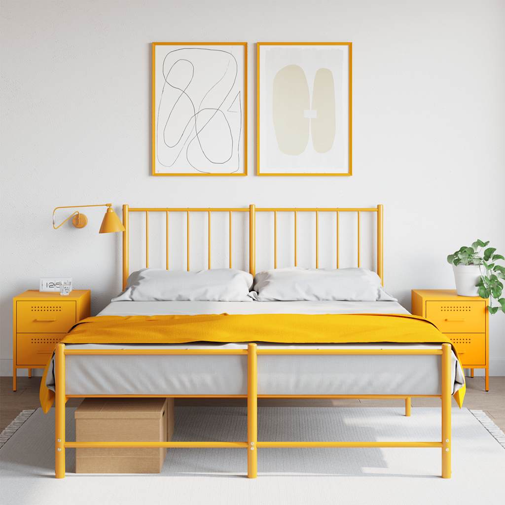 Nightstands 2 Pcs Mustard Yellow 36 X 39 X 50.5 Cm Steel