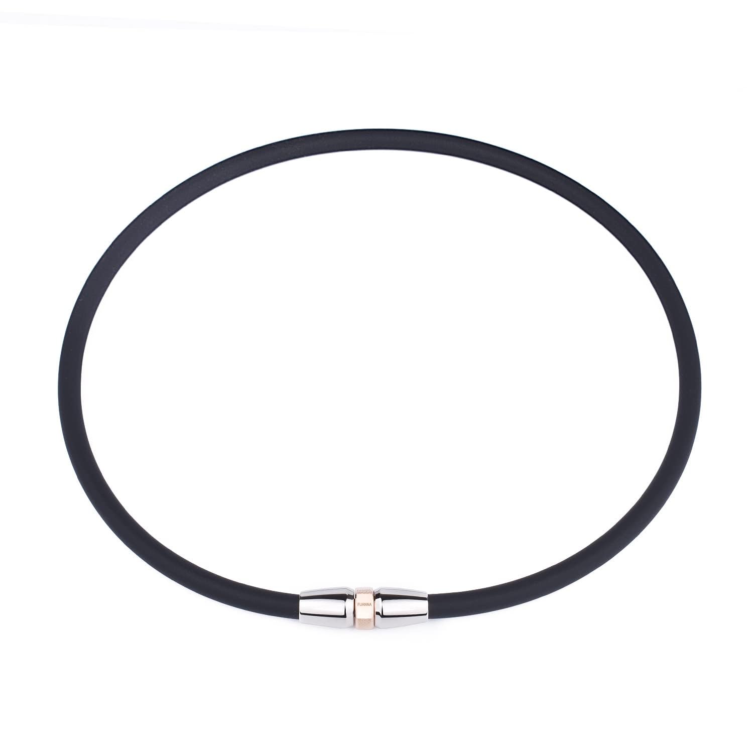 

Magnetic Necklace Silicone Stainless Steel Germanium Magnetic Joint Necklace Fashion Pendant Lucky Ball Design Can Be Weared All Seasons [FUANNA]
