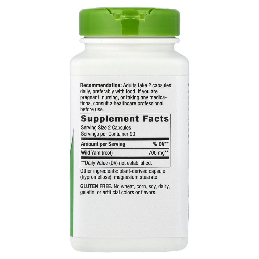 Nature's Way Wild Yam Root 425 Mg Vegan Capsules 180 Count