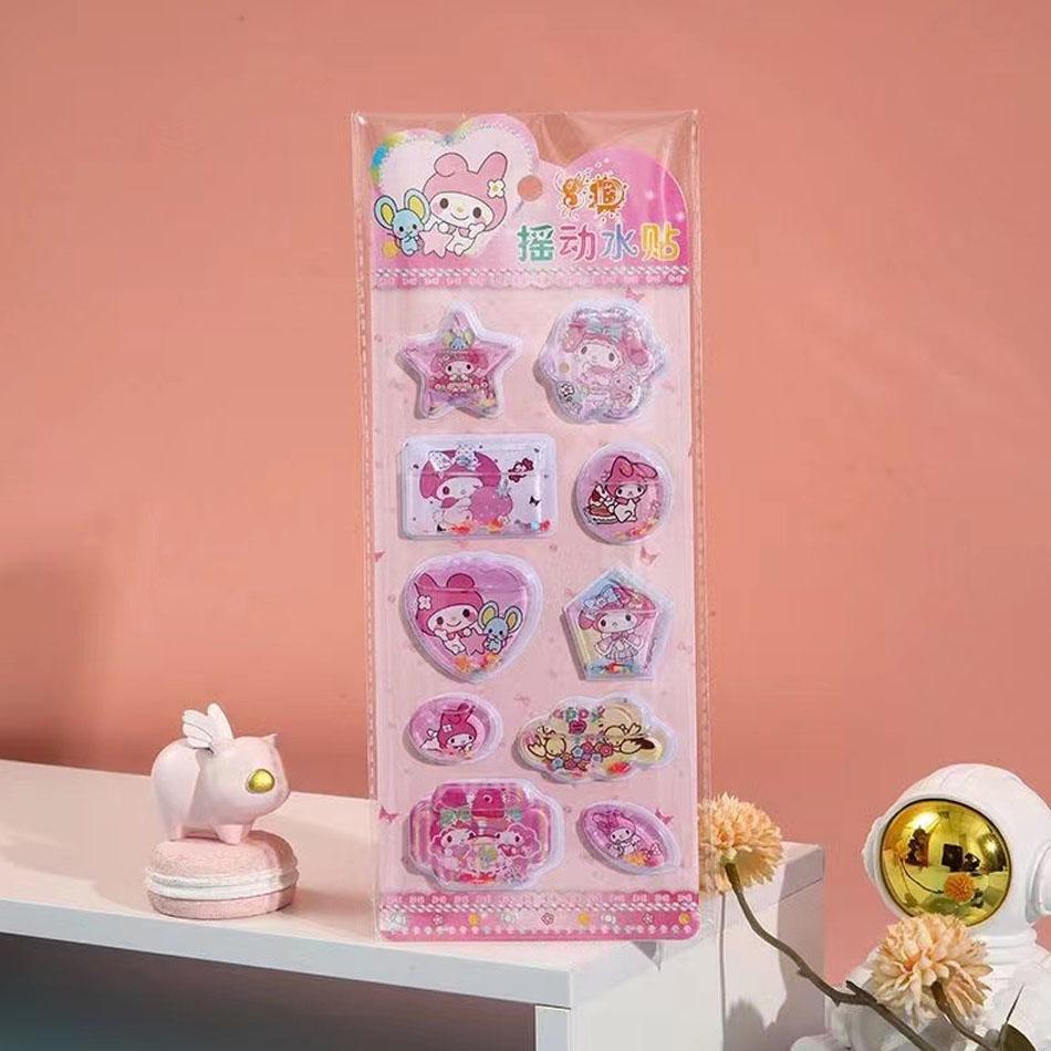 Sanrio Black Beauty Swing Water Sticker Boy Girl Cartoon Cute 3D Glitter Diy Scrapbook Decoration Sticker