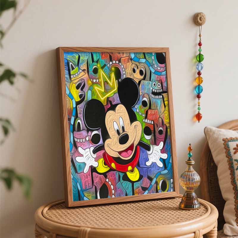 Disney Mickey Graffiti Art painting kit handmade diy gift home decoration wall decor colorful modern pop style creative canvas art set