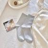 Nicht pillende mittellange Socken für Damen, reine Baumwolle, locker sitzend, Weiß für die Zeit nach der Geburt sowie Frühling und Herbst