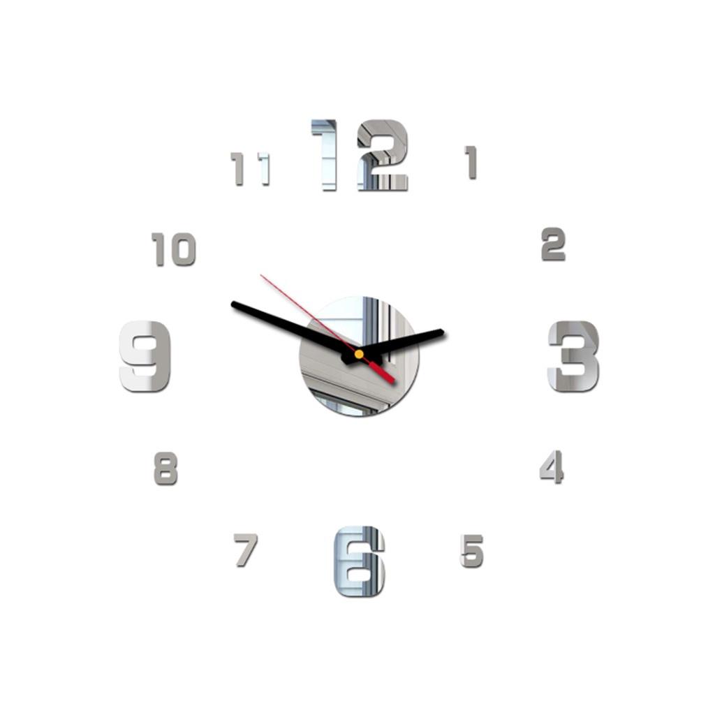 3D DIY römische Zahlen Acryl Spiegel Wandaufkleber Uhr Home Decor Wandbild Aufkleber
