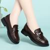 Spring and Autumn New Low-heeled Single Shoes Soft Leather Soft Sole Comfortable Small Leather Shoes