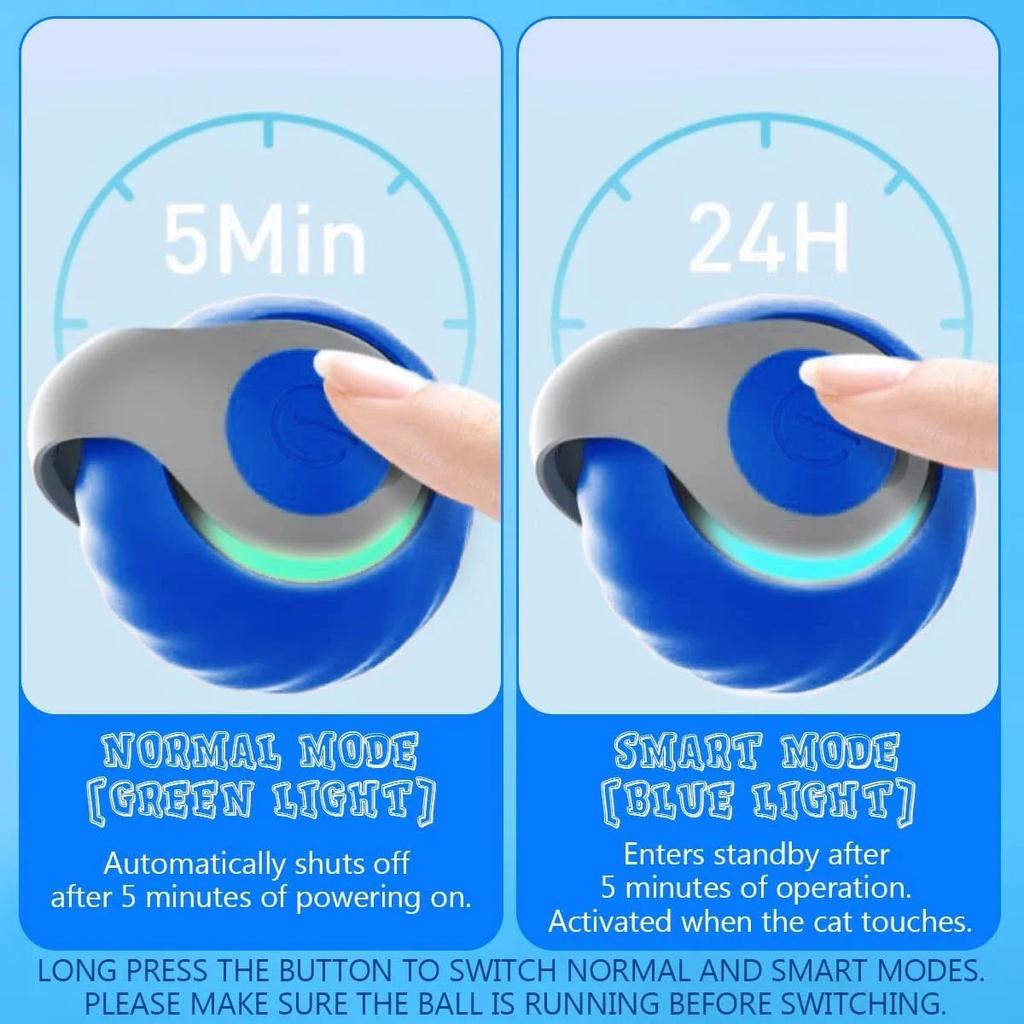 New Cat Interactive Ball Toy Automatic Rolling Ball Faux Tail Smart Pet Electric Toy Dog Cat Training Imitate Mouse for Pet Play