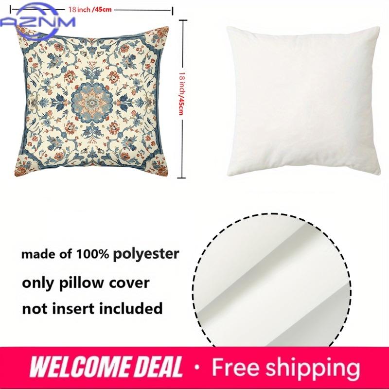 Floral Patterned Throw Pillows For Home Decor Polyester Pillowcase, Sofa Decorative Cushion Cov Headboard Pillow