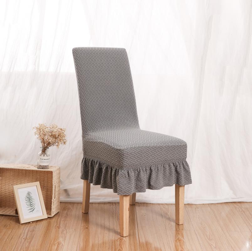 Skirt Dining Chair Cover Jacquard Elastic Soft Seat Cover Anti Stool Slipcover Suitable for Kit Pet Room Living Home Decor