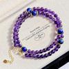 6mm Hohe Qualität Natürlicher Amethyst Lapislazuli Design Sinn Halskette Schlüsselbein Kette