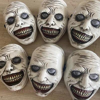 Smiling Devil Mask Horror Exorcism Role-playing Ghost Skeleton Plastic Mask Halloween Party Props 1 Pcs