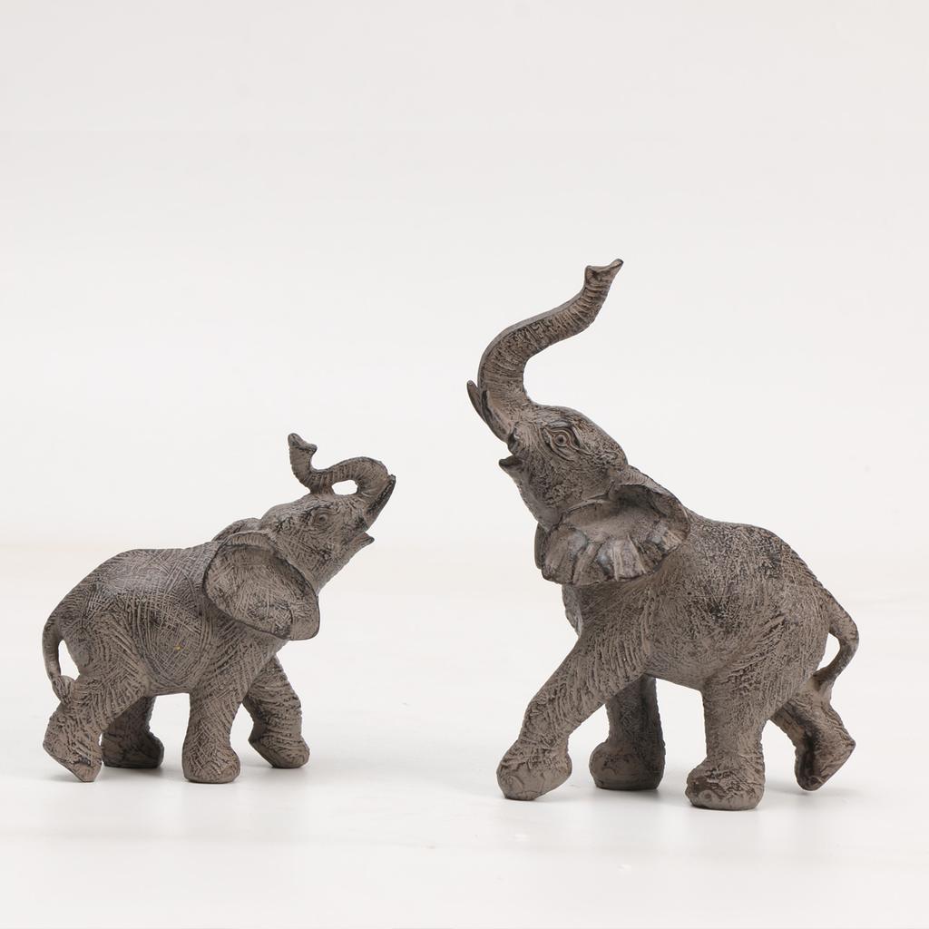 2pcs/set, Elephant Statue, Elephant Decor, Mom Gifts, Elephant Gifts for Women, Home Decor Office Bookshelf TV Stand Living Room