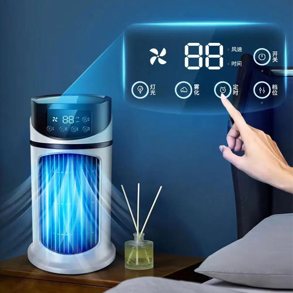 Portable Cold Air Conditioner Fan 6-Speed Use Air Cooled Evaporative with Humidifier Desktop Cooling Fan for Home Office Bedroom