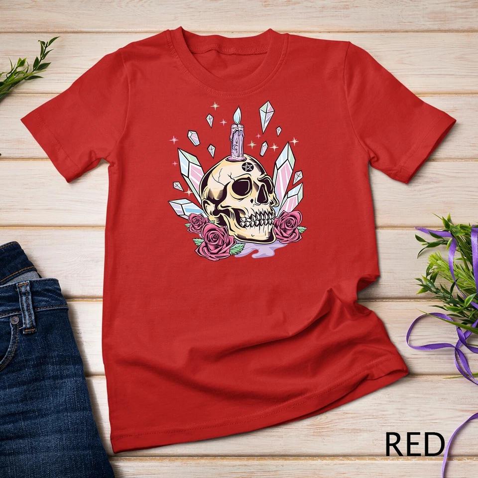 Pastel Goth Cute Creepy Skull Wiccan Kawaii Menhera Witchy Unisex T-shirt 8 M