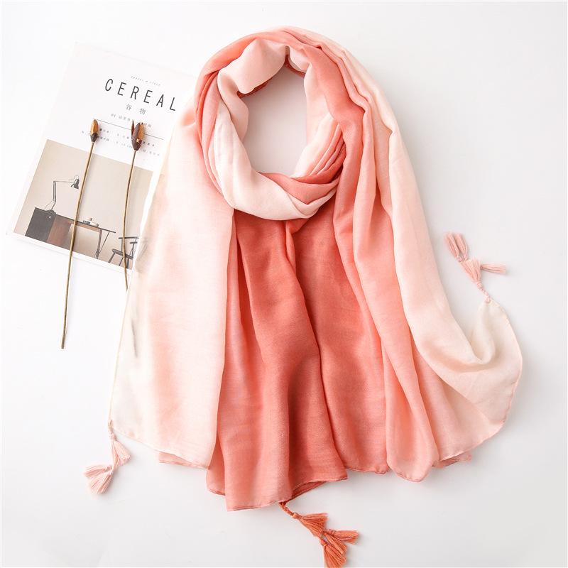 Écharpe Géométrique à Franges en Coton Style Européen et Américain d'Été pour Femme - Châle Protection Solaire