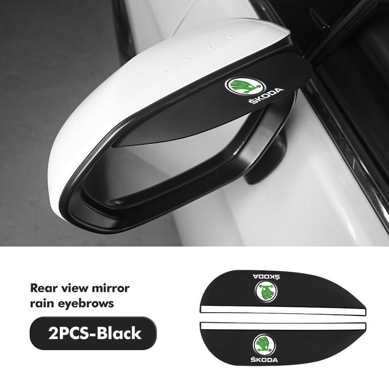 AAABQ1 For Skoda 2PCS Soft Rubber Rearview Mirror Rain Eyebrow Styling Accessories Fabia Kamiq Superb Scala Enyaq-iV MK3 VisionS Yeti