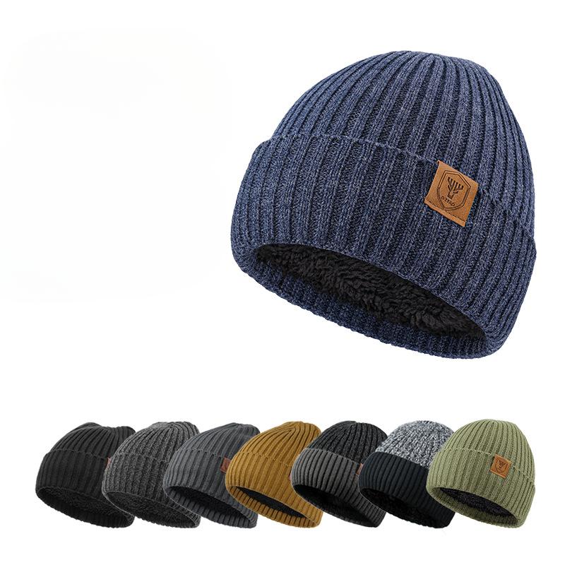 Knitted Hats for Men and Women Warm Ear Protection Winter Hats Plus Velvet Cold-proof Outdoor Cycling Hiking Mountain Climbing Couples Cold Hats