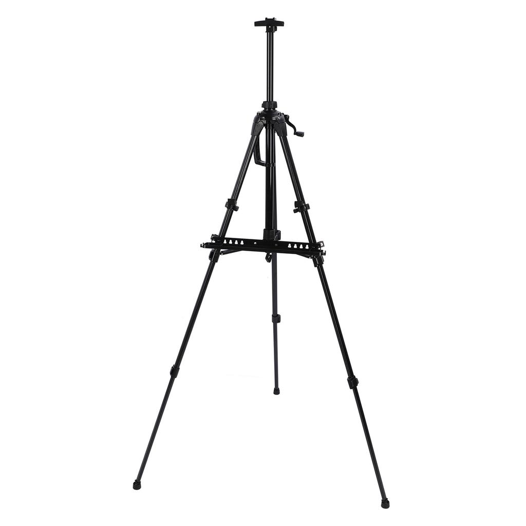 Art Painting Stand Black Angle Height Adjustable Foldable Metal Easel Tripod with Tray for Drawing