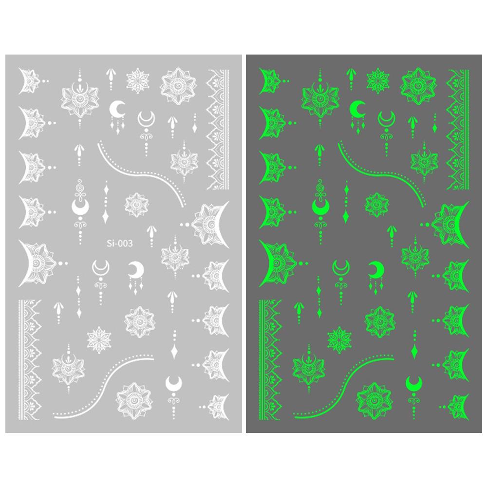 2026 Luminous Green & Blue Nail Stickers for Professional Salons - White-Enhancing Style