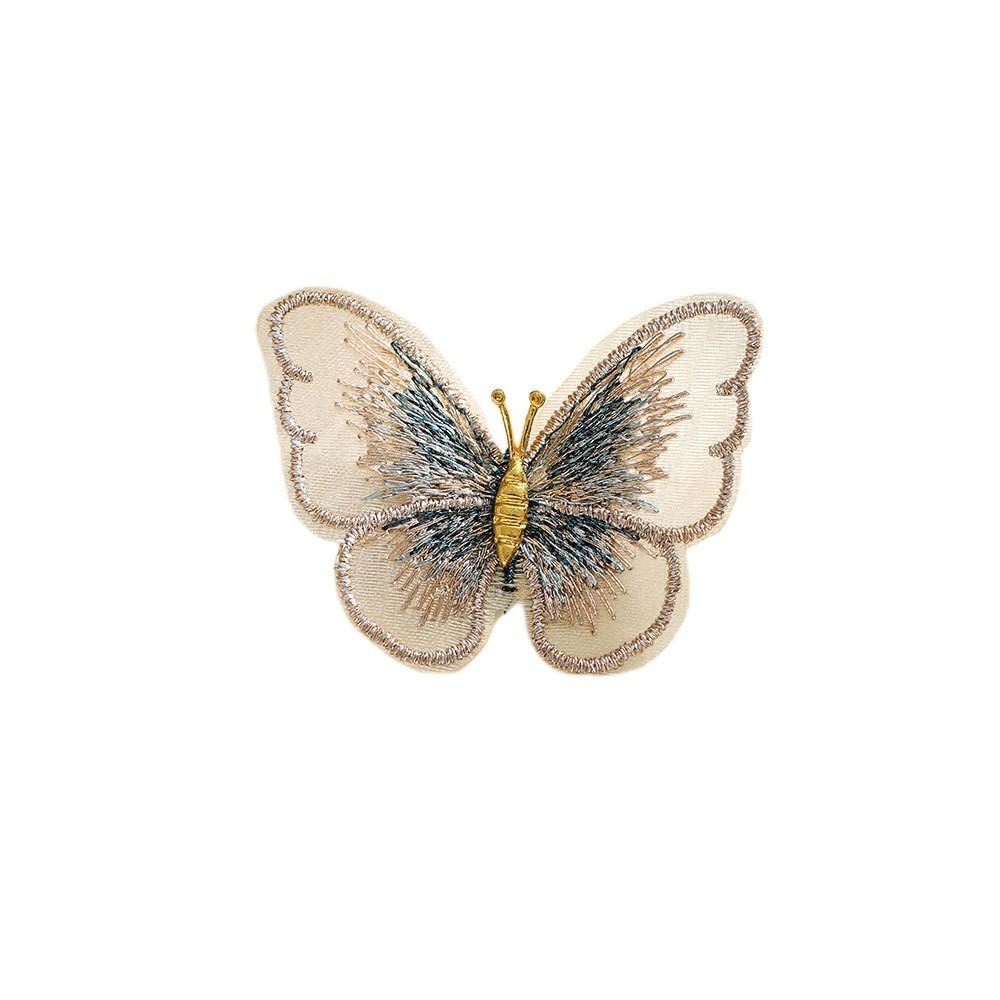 Three Dimensional Embroidery Butterfly Brooch Versatile Temperament Chest Flower