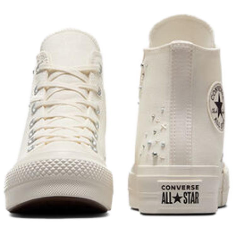 Converse  Chuck Taylor All Star Lift Platform High Pearls & Studs - Egret Women Sneakers Cream Black A12512C