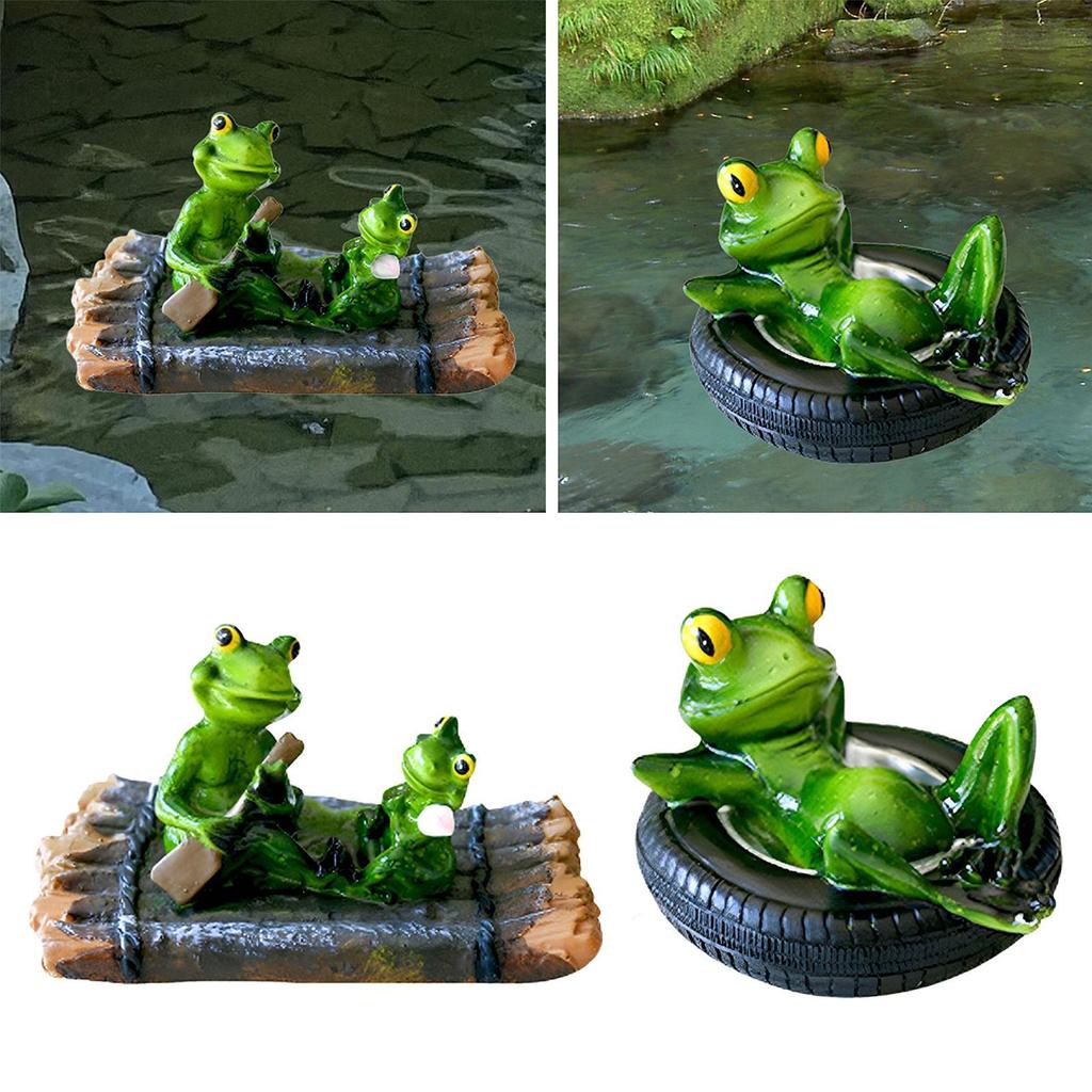 Frog Statue Can Float on Water Pond Decoration Artwork Cute Resin Animal Sculpture for Pool Walkway Porch Indoor Outdoor Yard