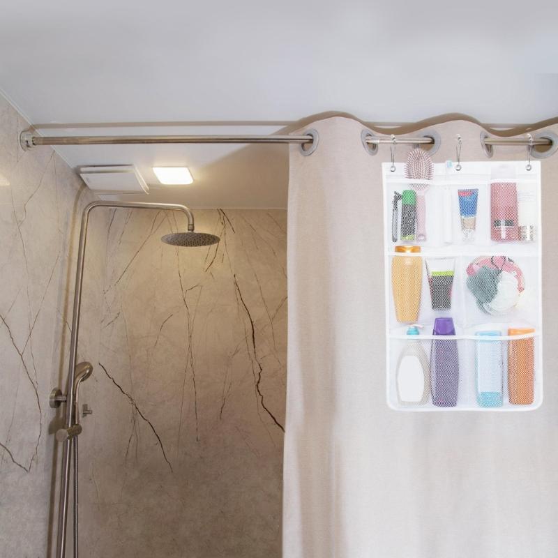 Multifuntional Bathroom Wall Pouch Hanging Storage Bag Waterproof Shower Caddys Suitable for Shampoo Soap Toothbrush