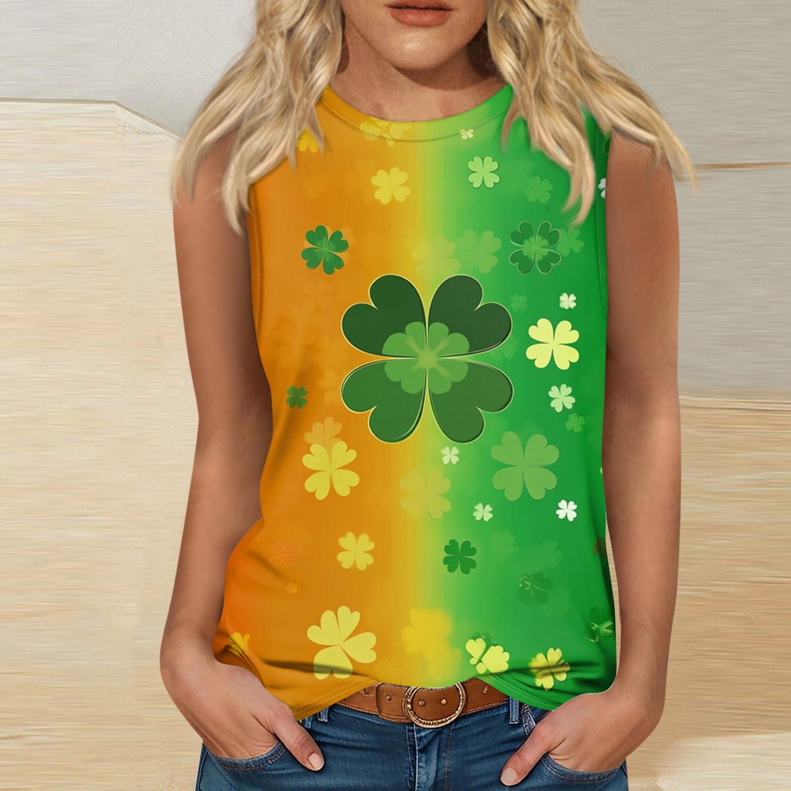 

Женские повседневные туники, топы для ношения с леггинсами, летние рубашки без рукавов с принтами, майки, блузки M оранжевый