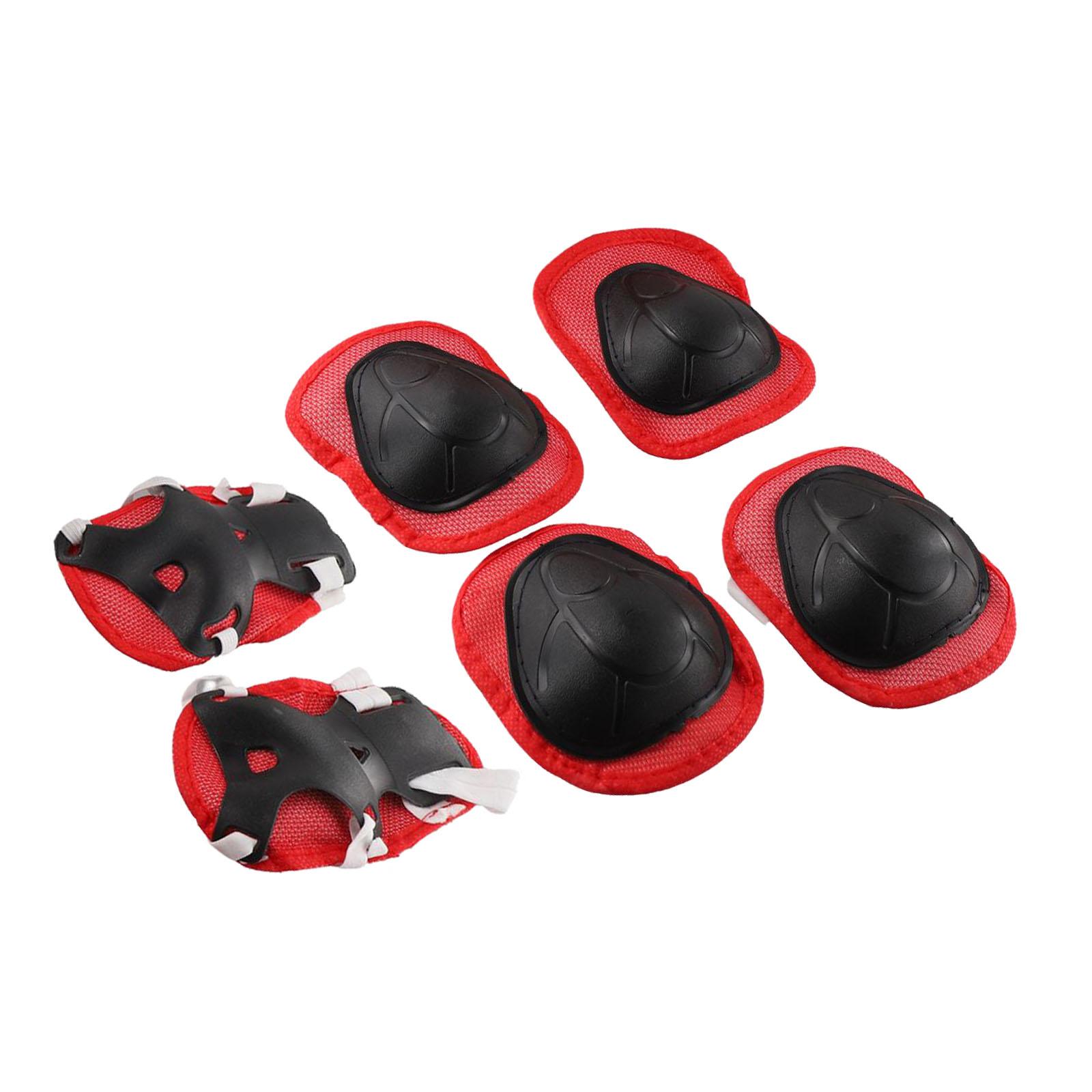

Adjustable Design Helmet Knee Elbow Wrist Pads Cozy And Breathable Red