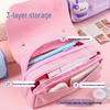 Large Capacity Cute Rabbit Pencil Case - Girly Heart Design, Stress Relief Bag for Primary School Students
