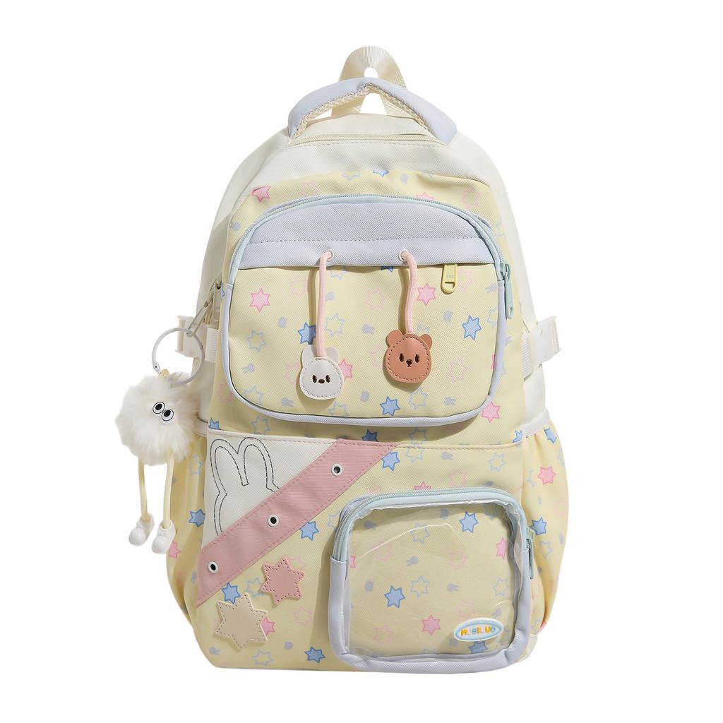 Schoolbag Large Capacity Cartoon Student School Bag Campus Lightweight Student School Bag Two-dimensional Pain Bag Transparent Bar Pain Bag