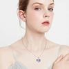 Heart Charm Clavicle Chain Fantasy Crystal Flying Dragon Necklace Jewelry