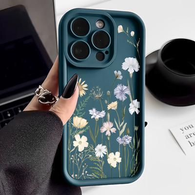 For iPhone 17 16e 15 16 Pro Max 14 13 12 Pro Max 15 16 Plus 17e Case Flowers Pattern Shockproof Soft TPU Silicone Phone Cover