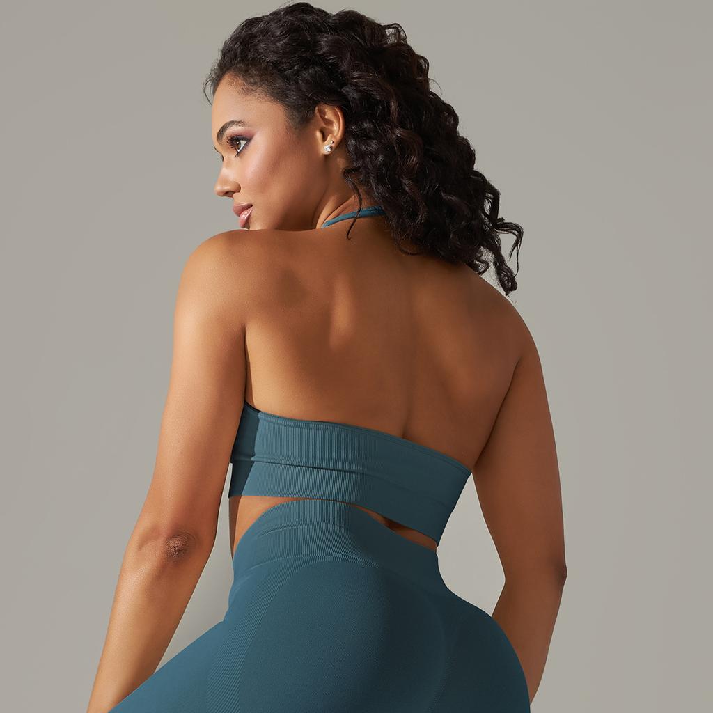 New Sexy Back Yoga Seamless Quick Drying Sports Neck Bra For Women, Running Fitness Yoga Vest For Women