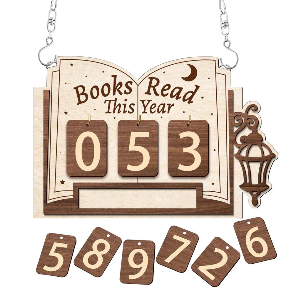 Book Read Tracker Wooden Annual Read Tracker Display Tracks Books Text Sturdy Book Shelf Decoration Gift For Book Lovers Readers