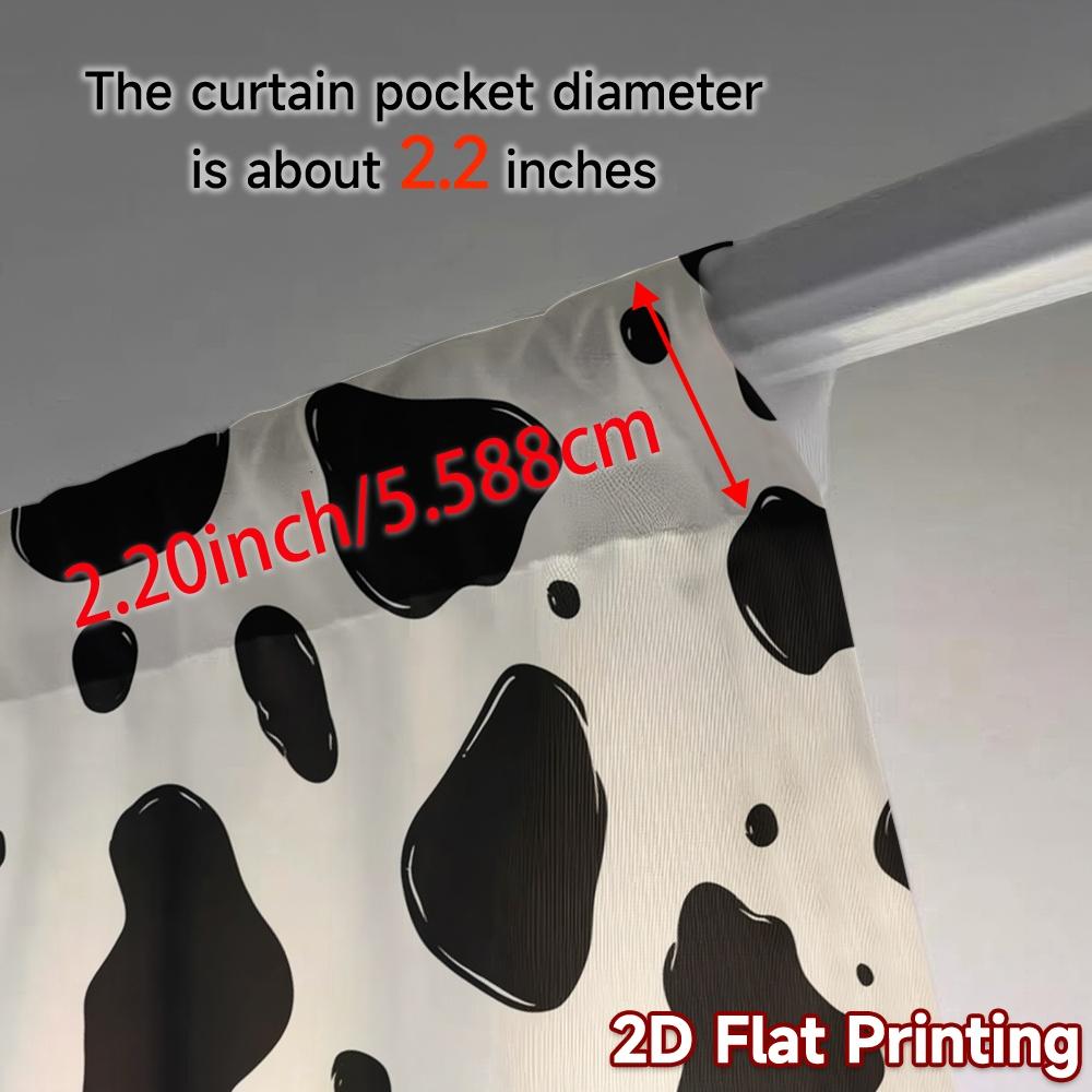 Set Of 2 Flat Printing Jit Curtains Without Rod Cowprint Popular Polyester Outdoor Curtain With Sheer