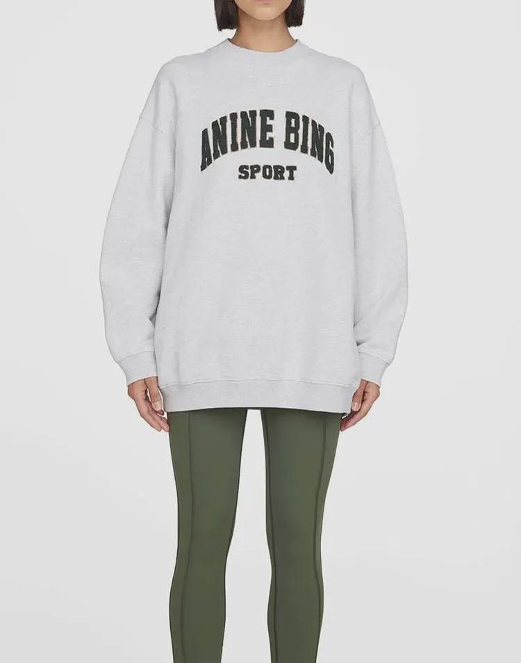 Women's Classic Letter Embroidered Fleece Sweatshirt - 2022 Autumn/Winter Collection