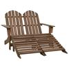 Vidaxl 2-Seater Adirondack Garden Chair with Footrest, Fir