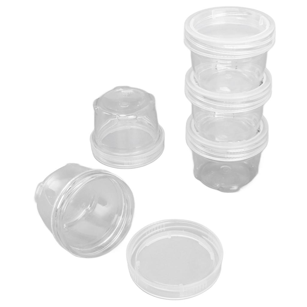 5PCS Portable Sauce Bottle Salad Dressing Container Reusable Plastic Small Condiment Cups Set with Lids and Storage Bag