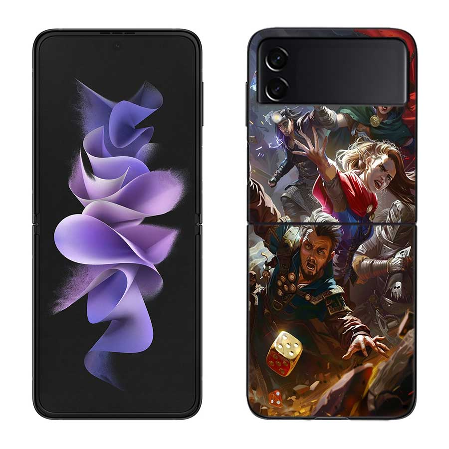 Game D-Dungeons D-Dragons D-DND Phone Case For Samsung Z Flip 7 6 5G Galaxy Z Flip 5 4 3 Black Hard Cell Cover Luxury PC Shell