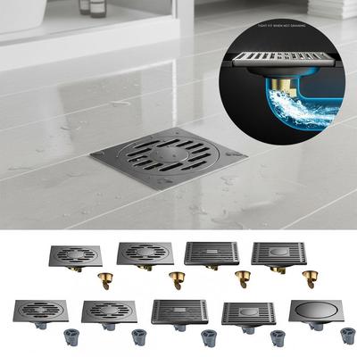 Thickened Shower Floor Drain Grey Fast Drainage Floor Drain Durable Waste Drain  Universal