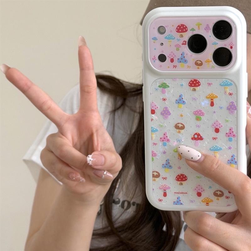 Custom Full-Screen Colorful Mushroom iPhone 17/16 Pro Max/15 Pro Case