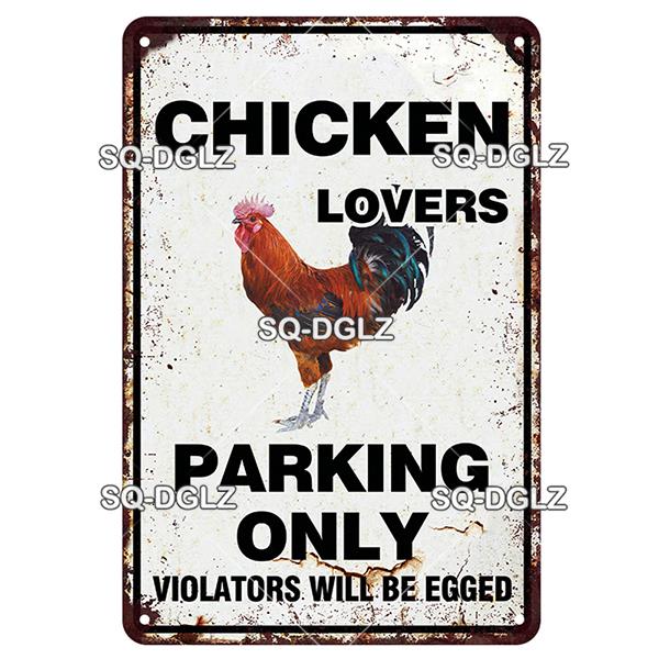 SQ-DGLZ Placă metalică vintage de avertizare Ouă de găini Placă de tablă Placă pentru magazin Home Bar Decor de perete Autocolant Placă de decorare Poster