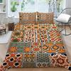 3D Family Bedding Single Double Bed Full Size Vintage Graphic Printed Bedding Geometric Pattern Pillowcase and Quilt Cover Washable Home Decoration