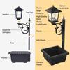 2-in-1 Outdoor-Blumentöpfe für echte oder künstliche Blumen, Solarlampen-Pfostenleuchten - Wandmontage oder freistehend, Wasserdichte Dekorationslampe