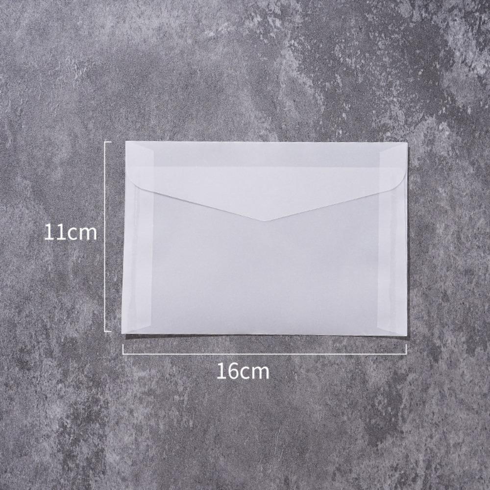 50Pcs/Pack Matte Frosted Vellum Paper Envelopes Simple Wedding Invitation Pouch  for Photos Storing