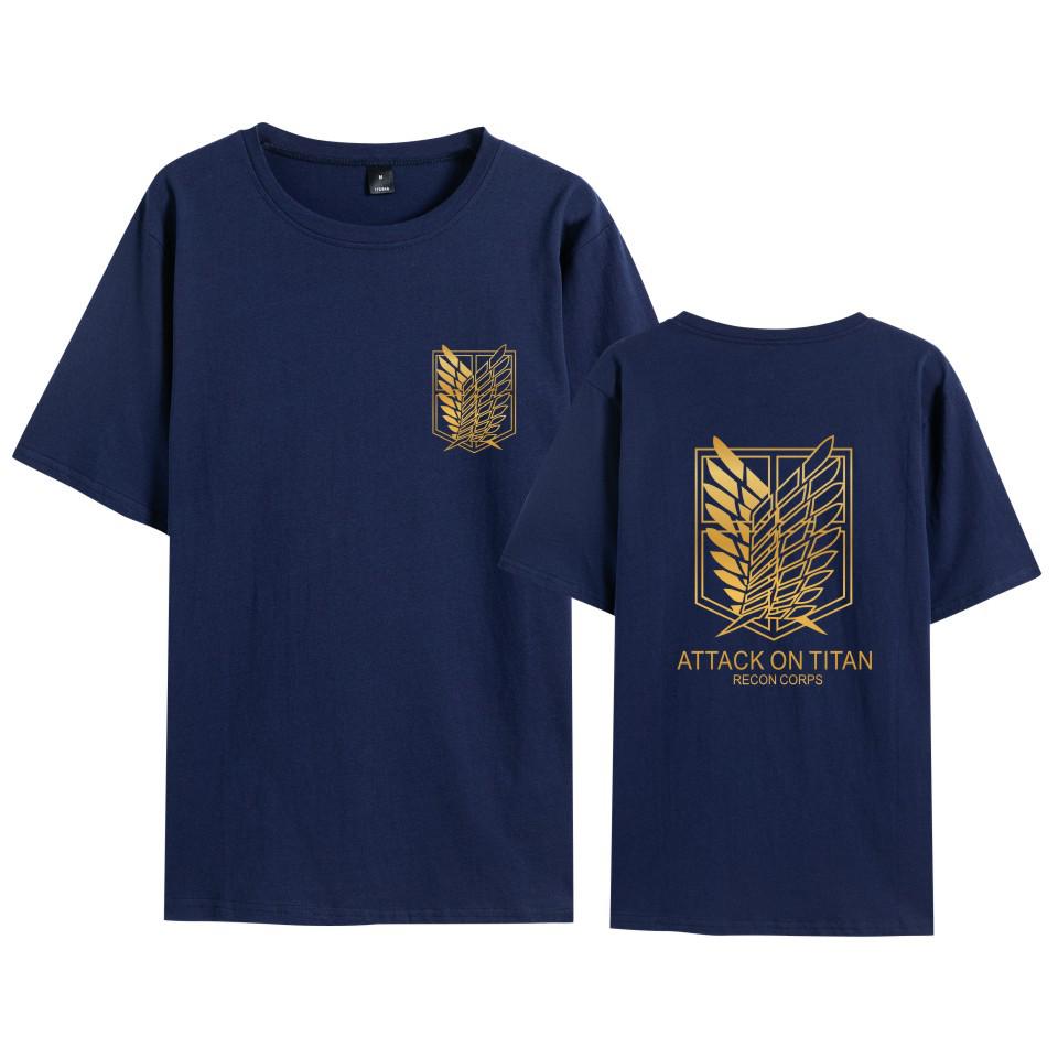 Attack on Titan Survey Corps Wings of Freedom T-Shirt - Mikasa & Eren Short Sleeve Jacket