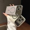 Luxury Large Window Glass Camera Protection Phone Case For iPhone 17 Air 16 15 14 13 12 Pro Max Magnetic For Magsafe Matte Cover