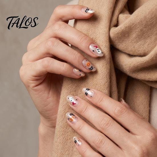 Spider Web Nail Art Halloween Stickers, Ghost Flower Skull Self-Adhesive Decals Manicure Decals, DIY Supplies for Women Girls Adhesive