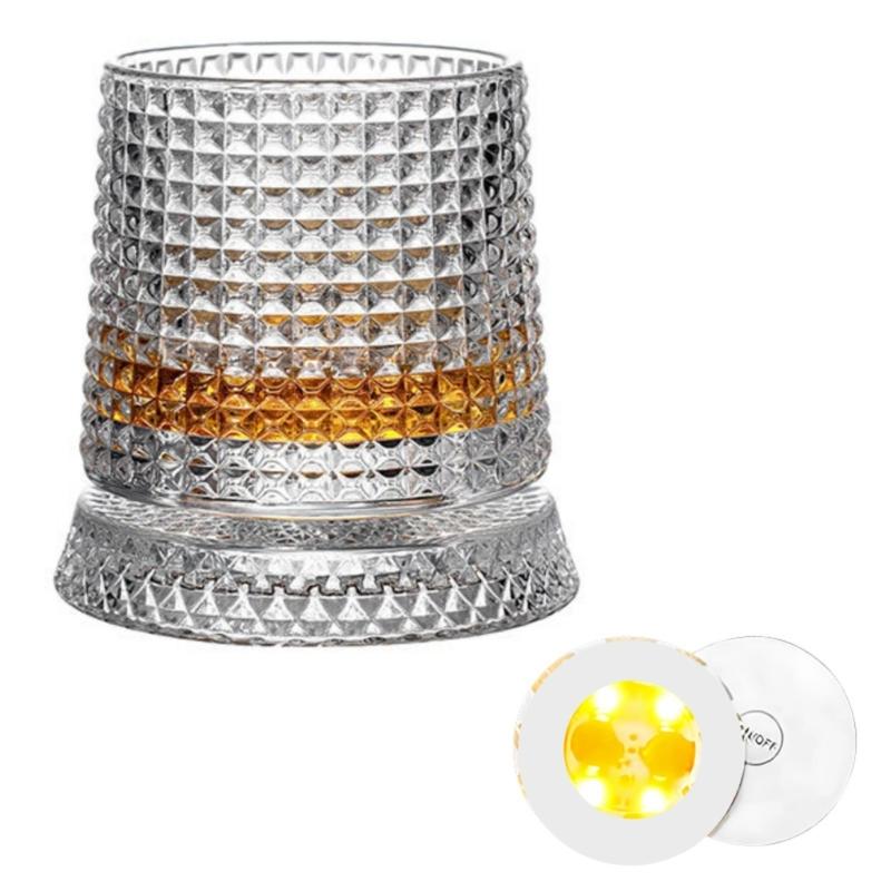 Premium Clear Whiskeys Glass with Rotating Base for Stress Reduction Crystal Cocktail WIne Glass Elegant Glassware Gift
