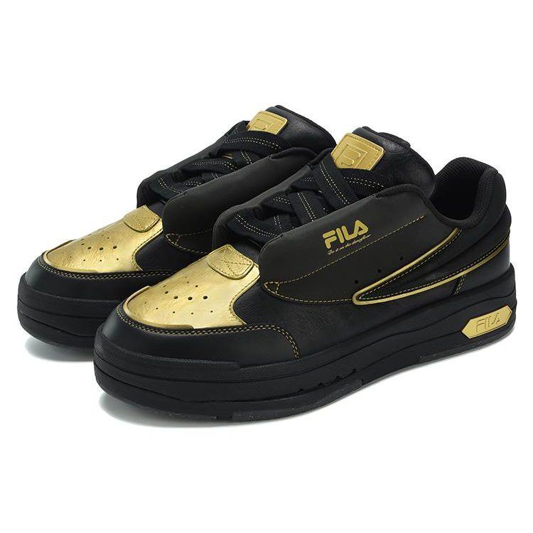 FILA Mix Fashion Sports Low-Top Skate Shoes Men Sneakers Black Gold F12M321205FBK